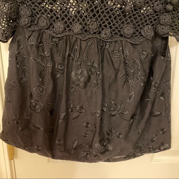 Alice + Olivia Ilaria Crochet Yoke Button-Down Top - Picture 10 of 12